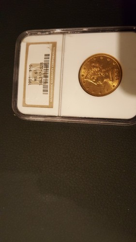 1901 10 gold coin ms61