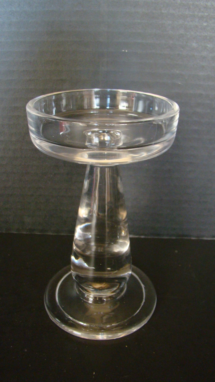 Pair Of Blown Glass Pillar Candle Holders