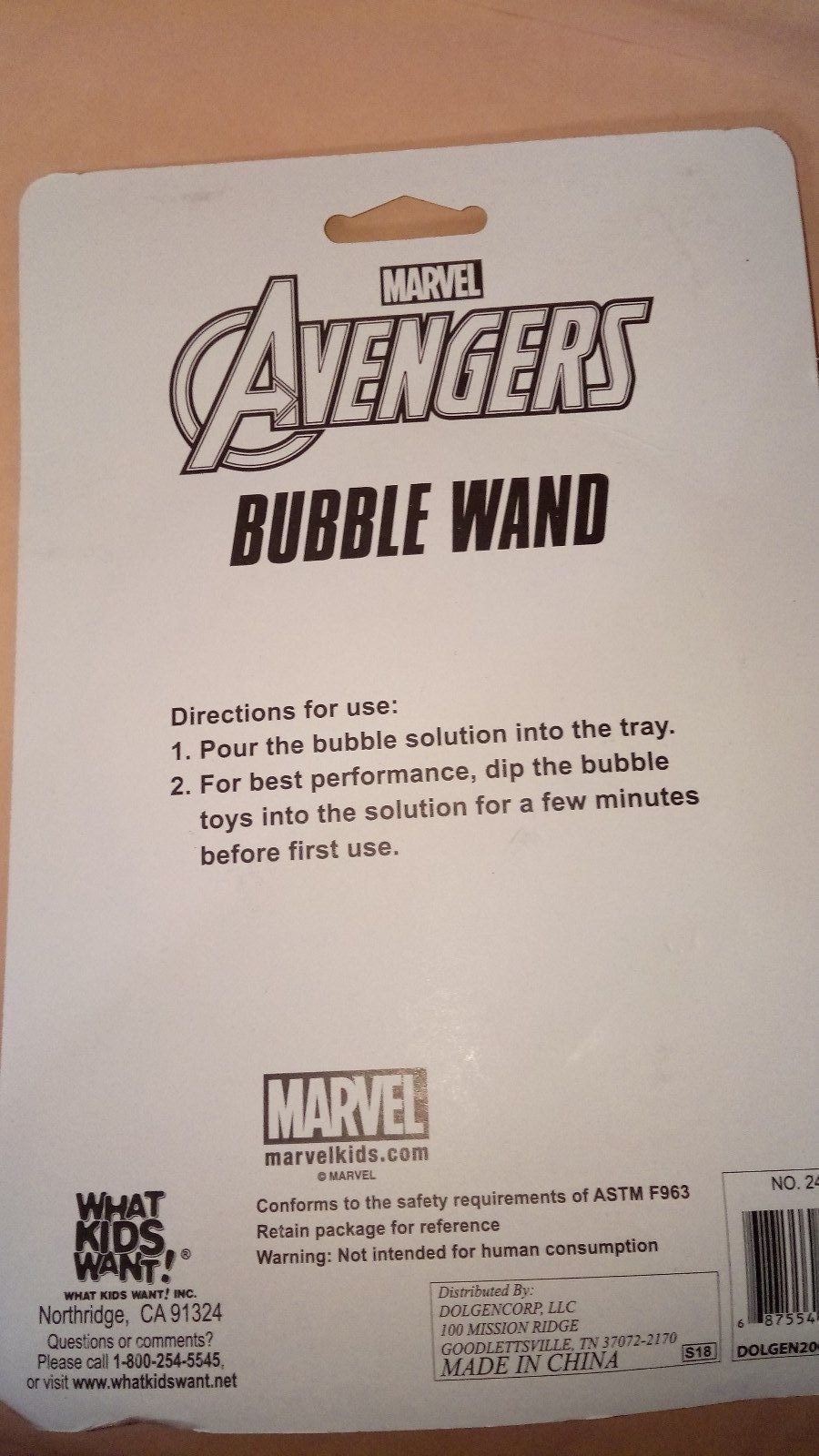 Marvel Avengers Bubble Wand With Bubbles Bottle 2 oz