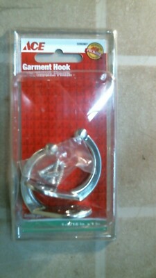 ACE 5292867 Garment Hook, 1-9/16'' x 1'', Satin Chrome, 2pk, FREE SHIP