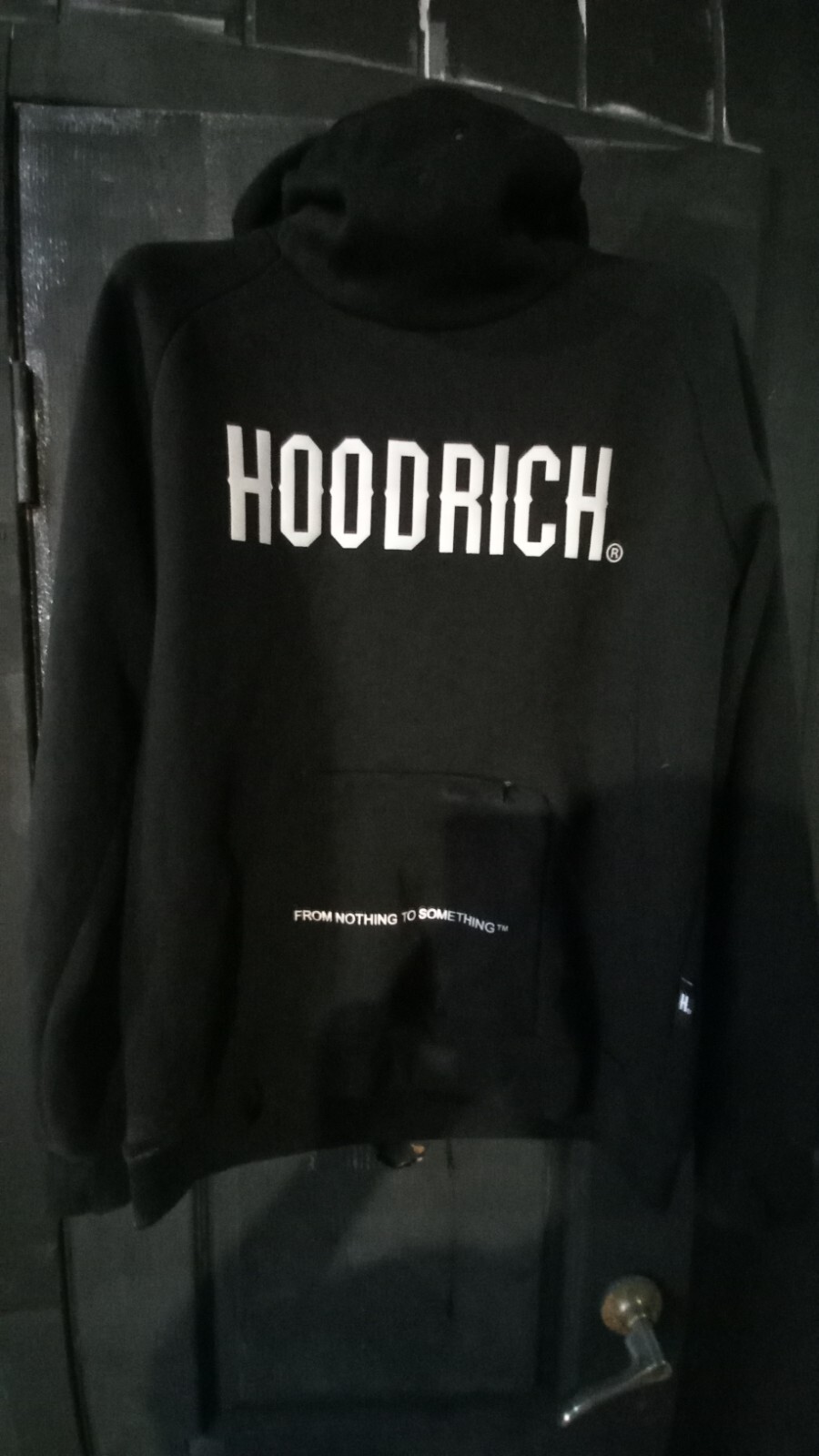 Hoodrich From nothing to something big logo black size L