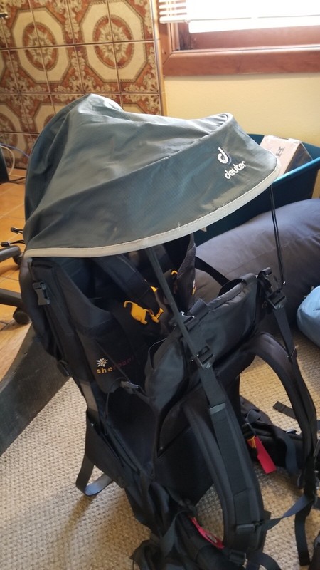 SHERPANI RUMBA BACKCOUNTRY CHILD KID CARRIER Hiking Travel BLACK Deuter Lid  EUC