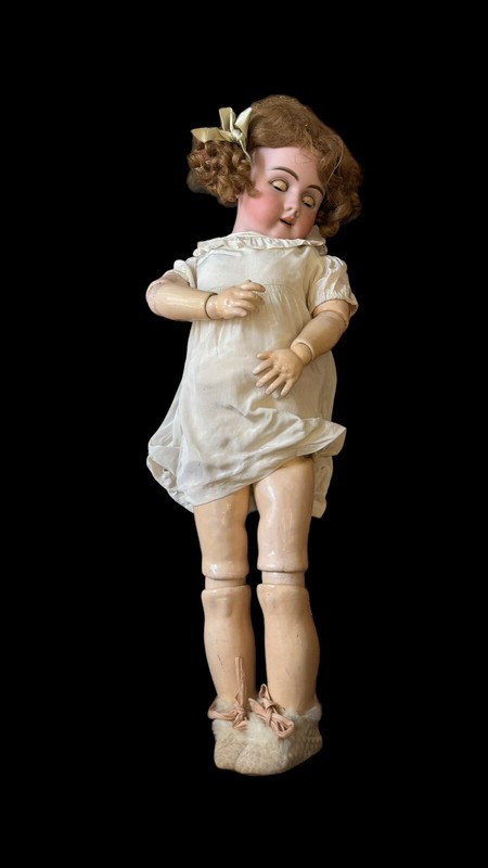 PoupÃ©E Antique TÃªTe En Biscuit Allemagne 73cm Handwerk Yeux Dormeurs ArticulÃ©