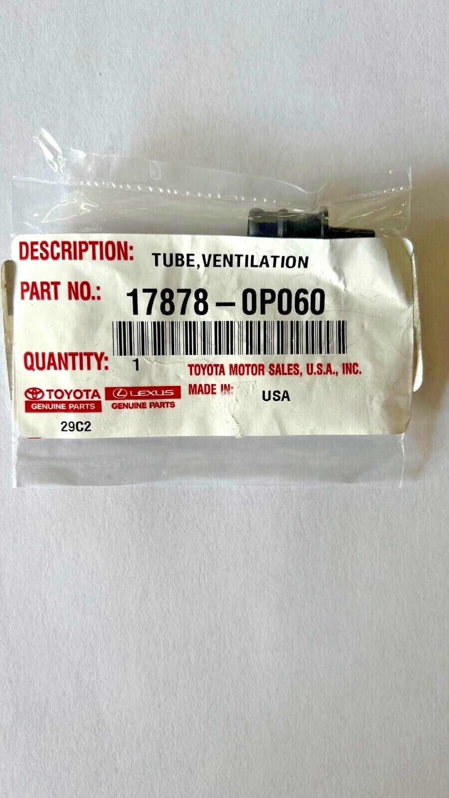 2016-2021 Genuine Toyota Lexus 178780P060 Tube Ventilation 2016-2021 Genuine Toyota Lexus 178780P060 Tube Ventilation