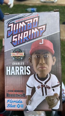 Red Caps Negro League Charles Harris Bobblehead milb Jumbo Shrimp SGA 2023 6/17 