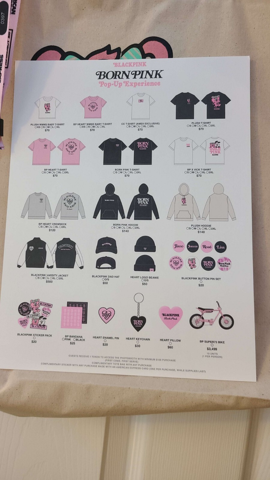 Blackpink x Verdy Amex Tote Bag Bundle with Wristband and