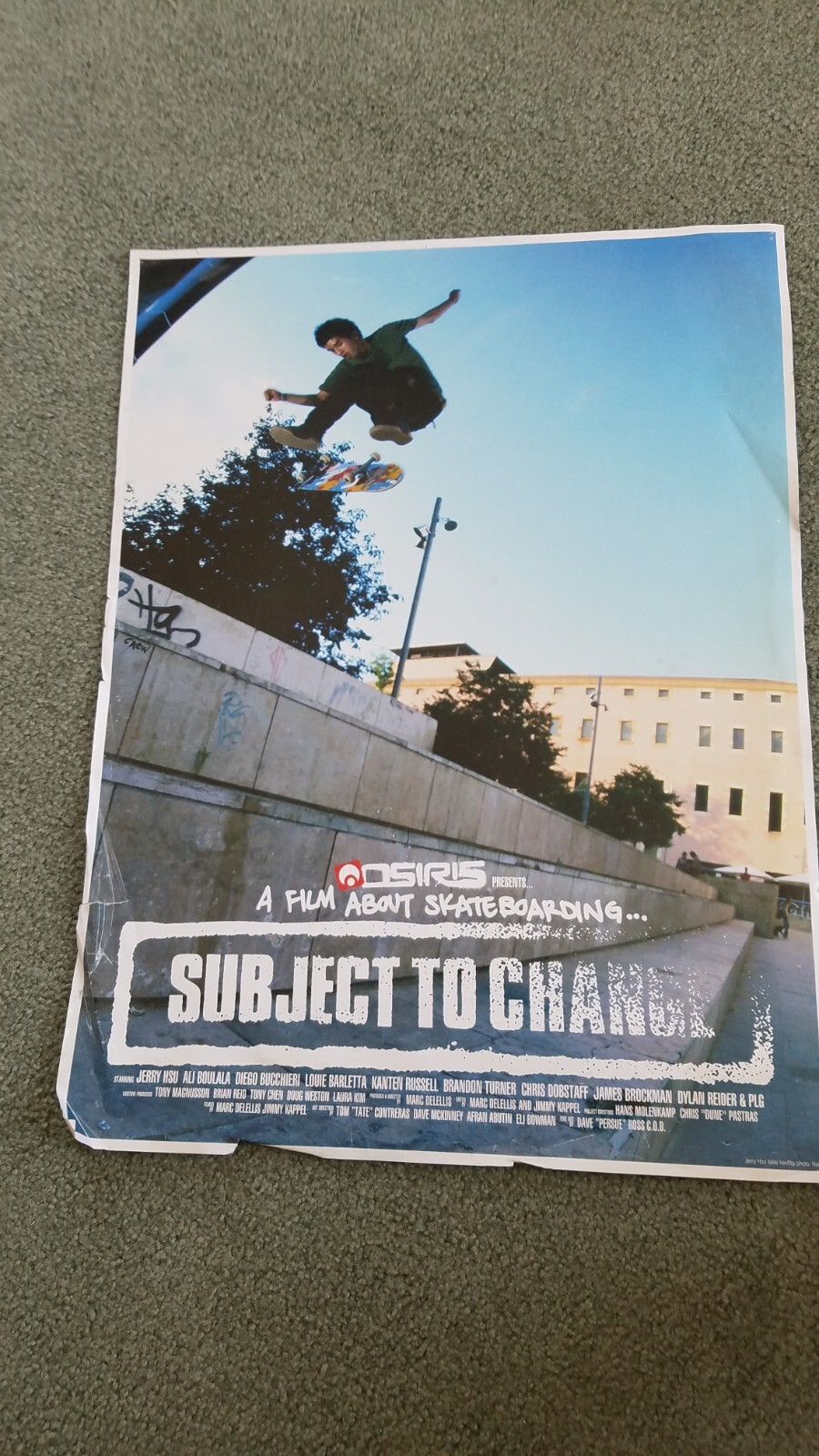 Vintage Osiris Skateboarding video POSTER feat Jerry Hsu Subject to Change