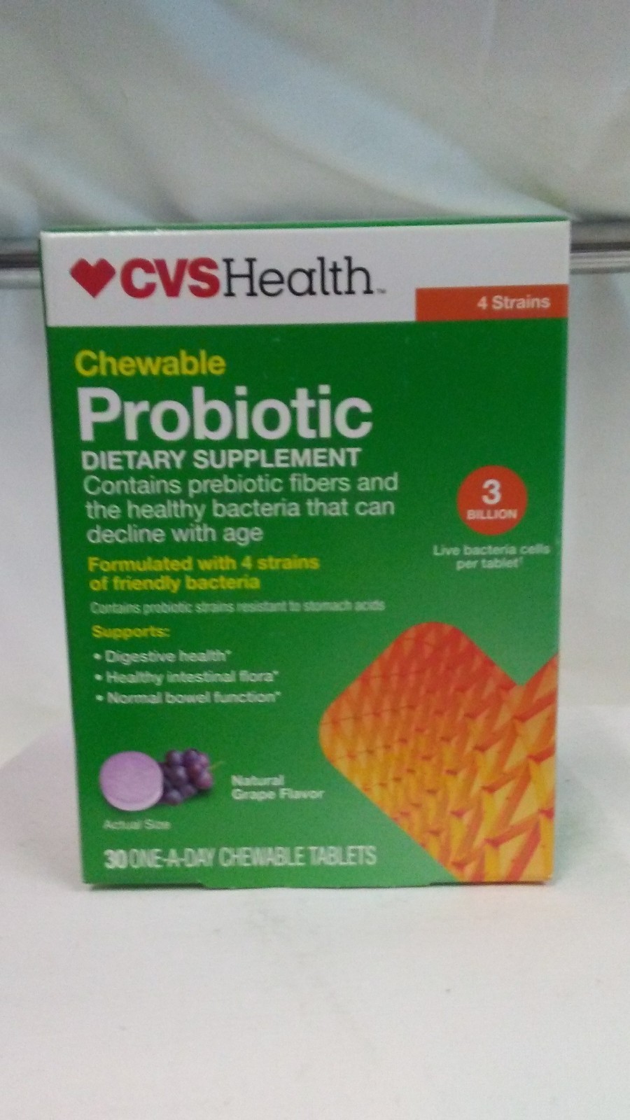 CVS DIGESTIVE PROBIOTIC BOWEL INTESTINAL FLORA 60 CHEWABLE TABLETS EXP 11/2018