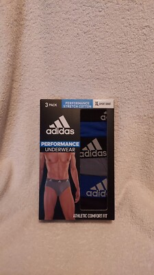 Adidas Performance Stretch Cotton Sport Brief Men's Underwear Size XL 3 pack