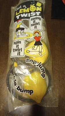 2 Old 1975 Vintage Chemtoy Lemon Twist Hop Skip It Jump Ankle Skipping Toy Game
