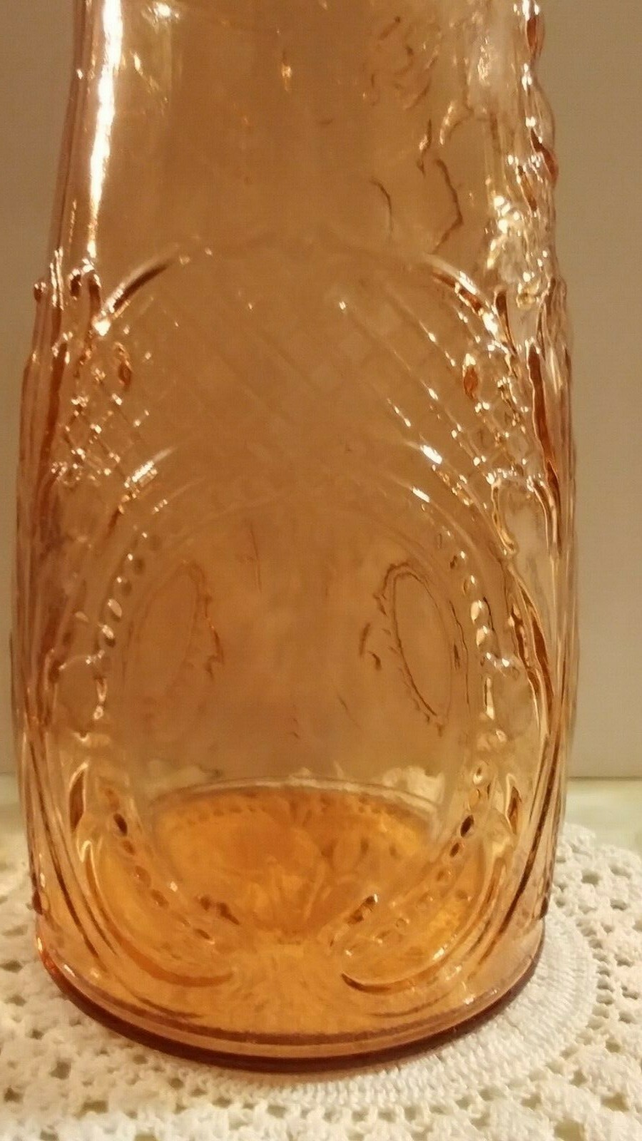 Vintage Pink Glass Unusual Shaped Different Designs Big Tall Vase 14.5
