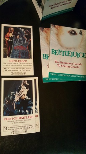 BEETLEJUICE: Rare Collectable 6 Stickers w/ Booklet (100% Complete) LOT