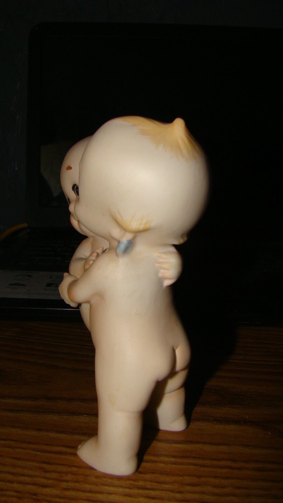 VINTAGE PORCELAIN BISQUE BLUE WINGED KEWPIE HUGGERS EUC