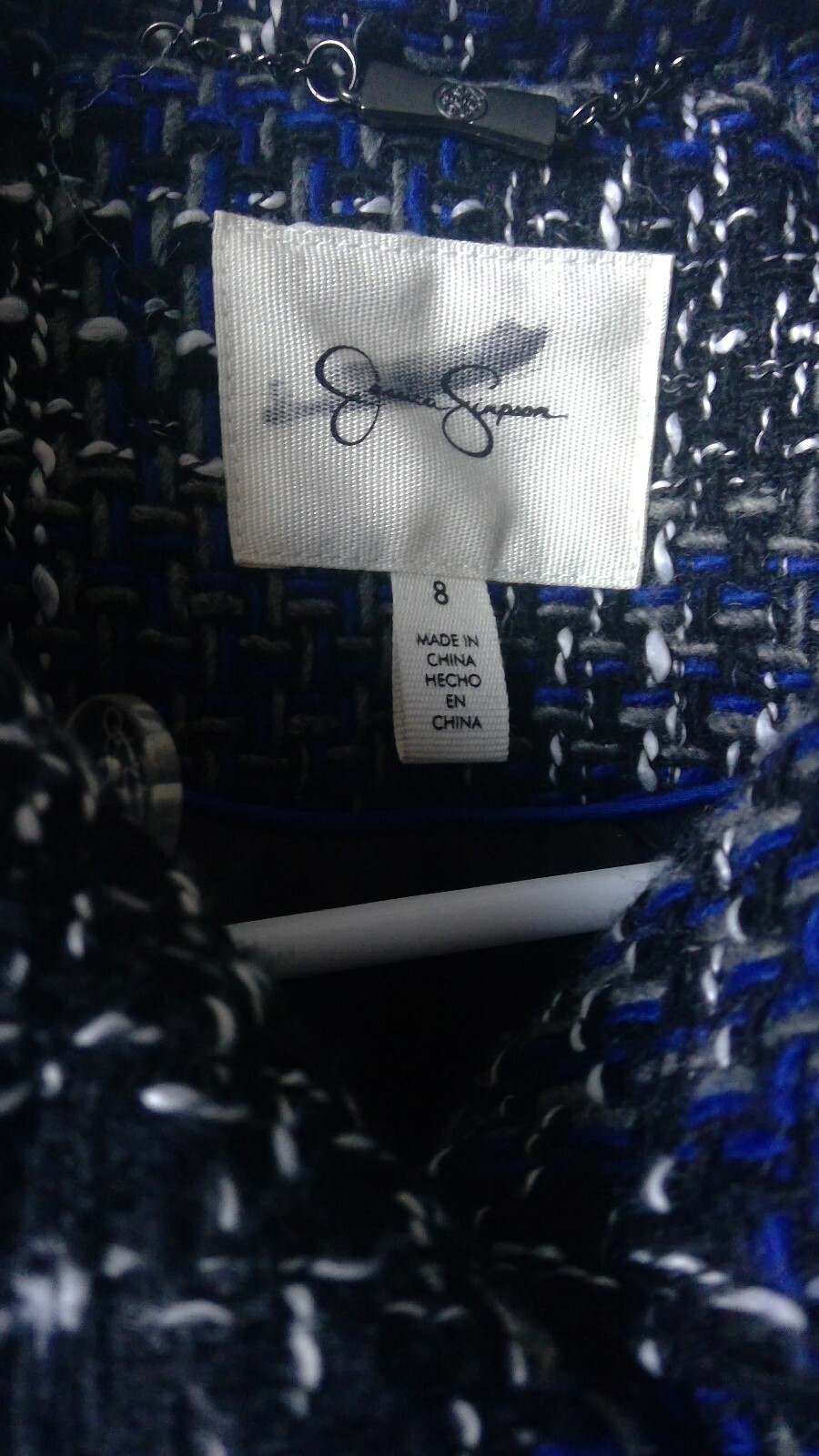 Jessica Simpson Blue Plaid Children Winter/Fall Coat Size 8