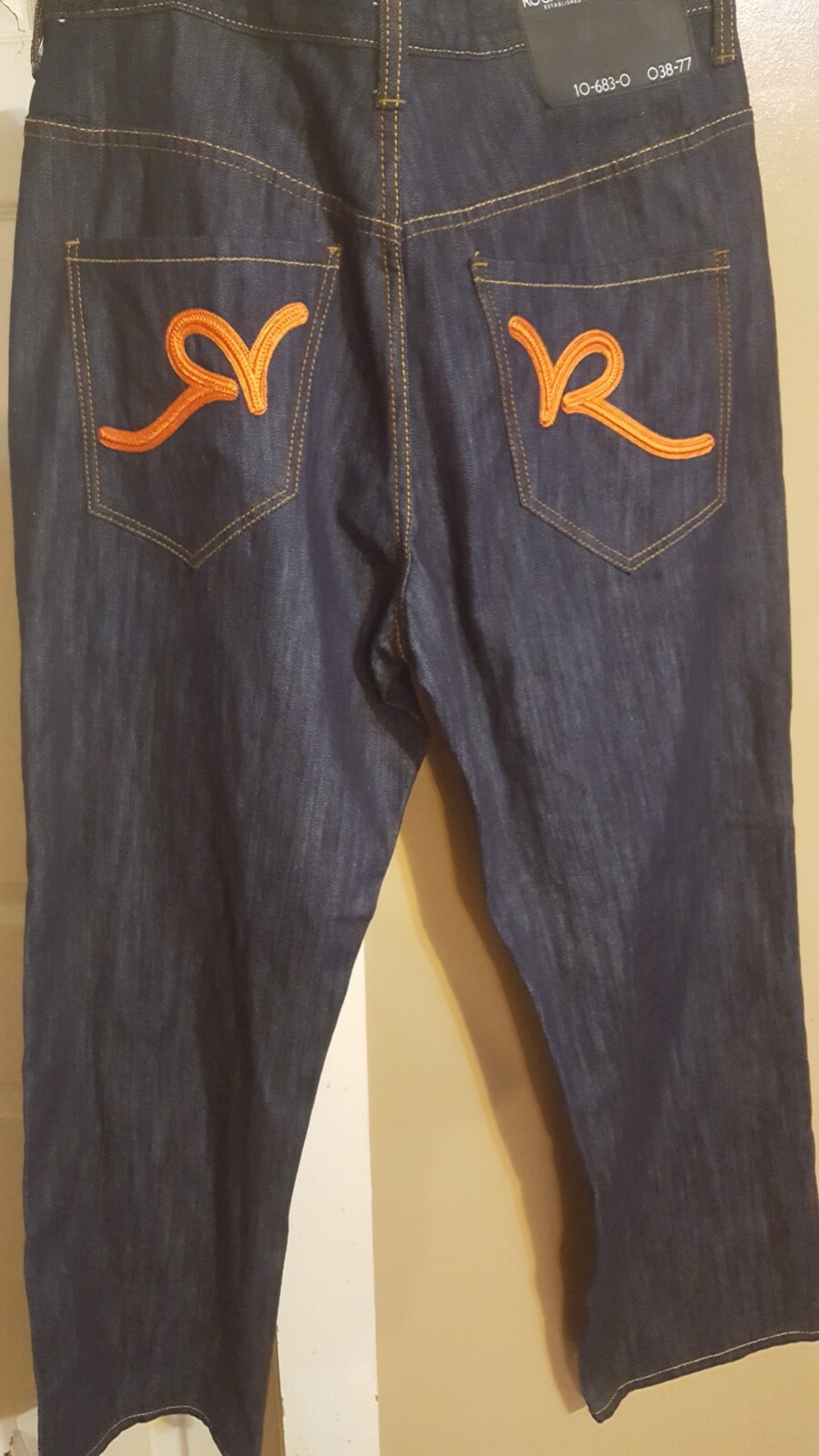 Rocawear Jeans Orange Logo 36waist 32inseam | eBay