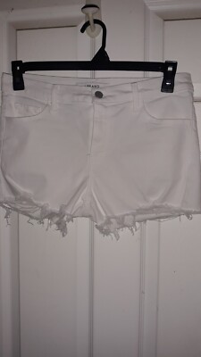 J Brand Women's  Mid-Rise Shorts in Blanc (White) NWOT 