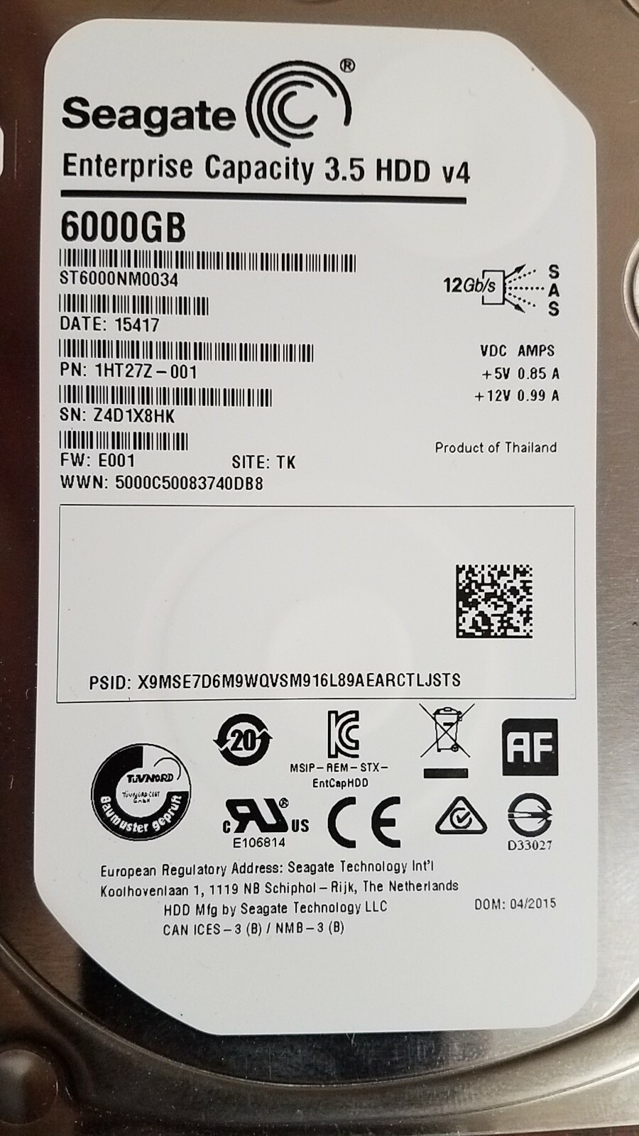 6TB Seagate Enterprise Internal 3.5