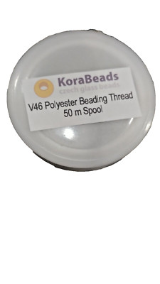 Beading Thread Polyester V46/2 Bonded White 50 m spool