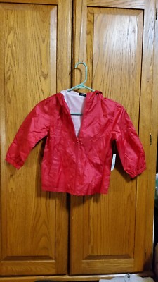 'Faded Glory 5T Girls Red Windbreaker New With Tags  Hooded  (B10)