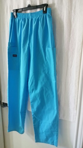 CHEROKEE WORKWEAR MEDIUM TURQUOISE SCRUB PANTS EUC LN