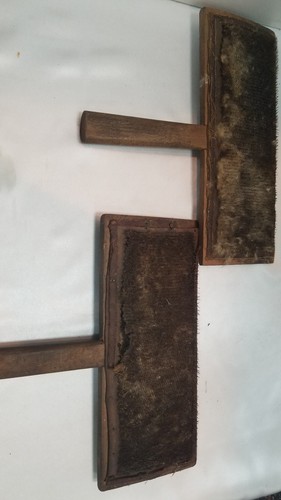 VINTAGE  NO. 10 OLD WHITTEMORE COTTON COMB CARDERS WOOL TOOLS, 2 ,one stamped