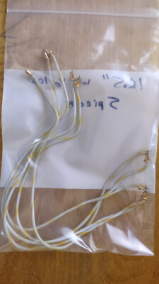 Five white/yellow Tektronix 12.5  Peltola RF Cables from scope plug ins