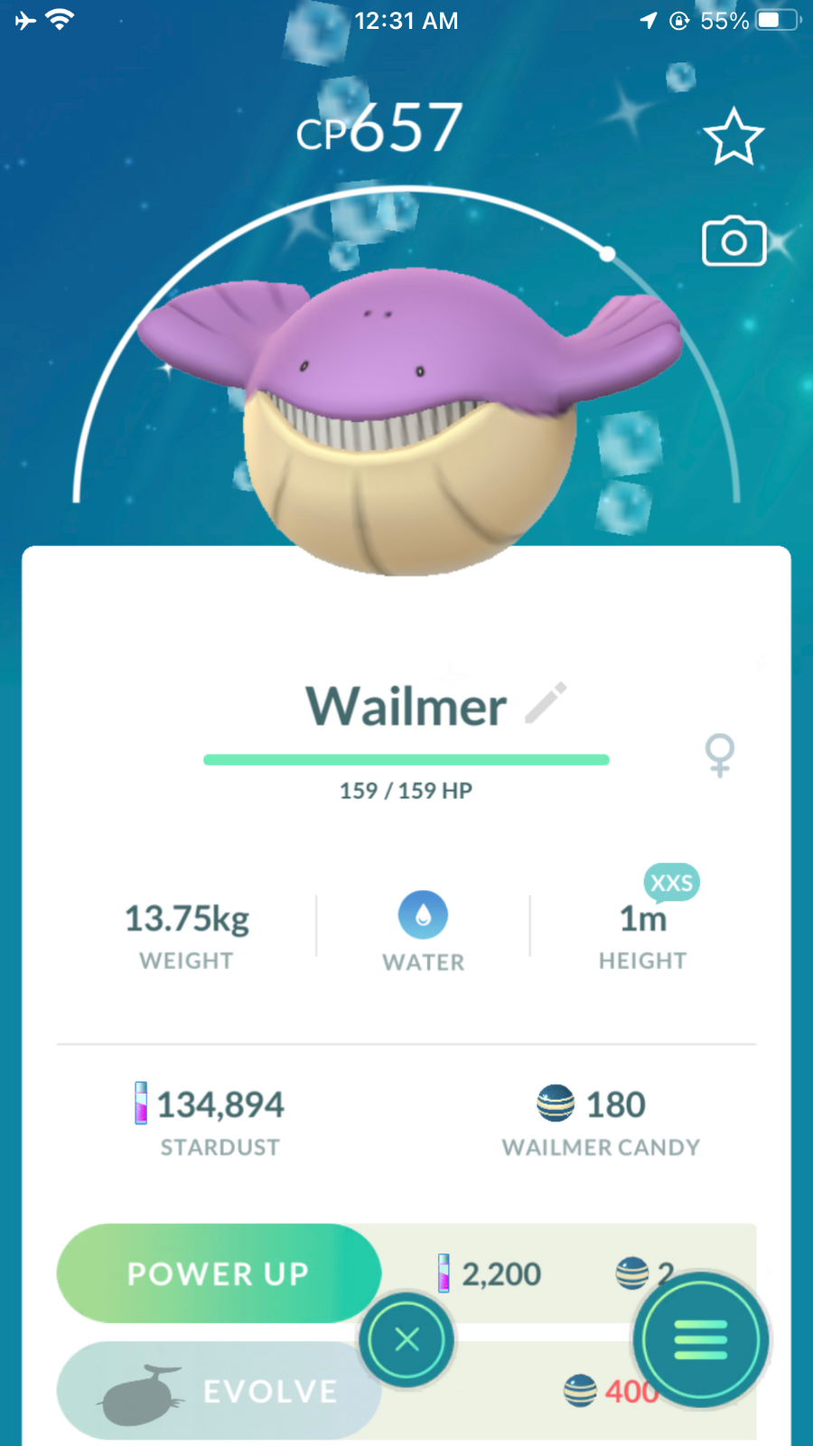 Pokemon GO - SHINY  Wailmer XXS | Registered or 30 Days Friendship Bonus !!!