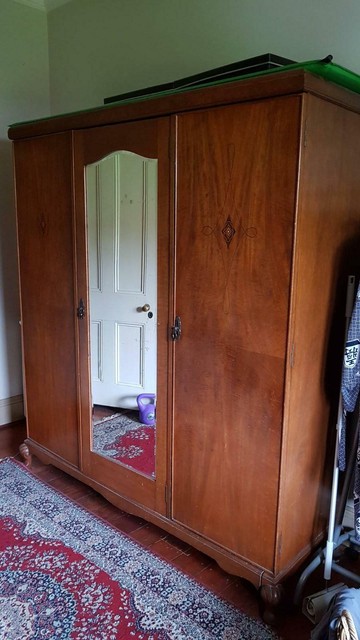 Beautiful Antique Wardrobe With Mirror And Inlay Wardrobes