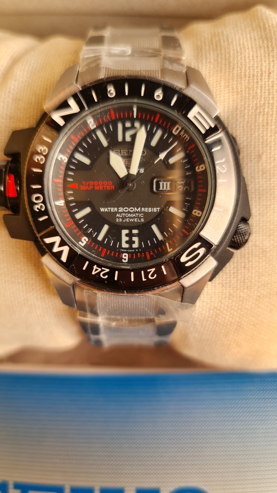 SEIKO 5 Sports SKZ229K1 Automatic Watch Steel Map Meter