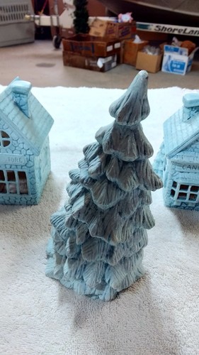 Vintage Scioto 1983 Toy Sore And Candy shop And two Evergreen Trees as shown