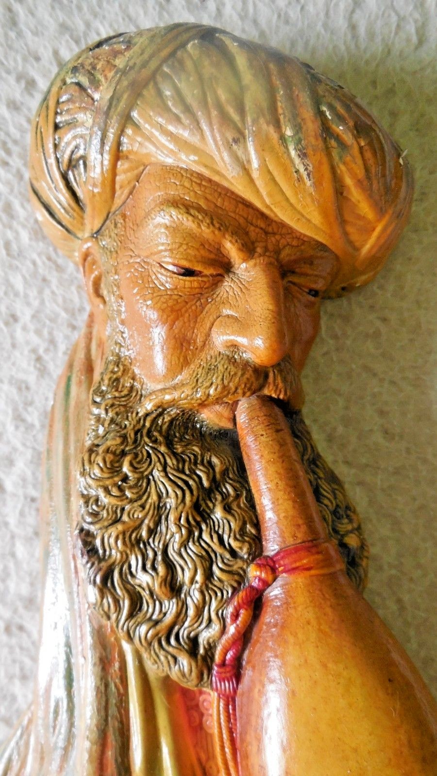 Vintage Bossons Head Snake Charmer wall hanging