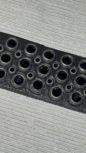 Pre-owned Handmade Robins Jean, Hand Made Leather Belt W/ Blk Swarovsky 100% Hand Made In Italy