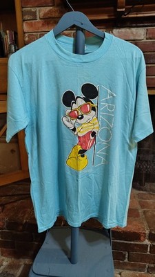 Vintage Mickey Mouse Arizona Single Stitch T-Shirt Velva Sheen 80s XL Blue