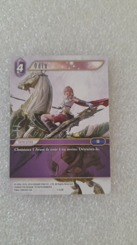 Final Fantasy Tcg  1-123r  Odin  (FranÃ§Ais)  Rare  Tcg SÃ©Rie 1 Fr