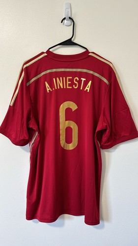 A. INIESTA スペイン代表 ジャージ 6 Spain Jersey Home FIFA World Cup Brazil 2014 #6 Iniesta