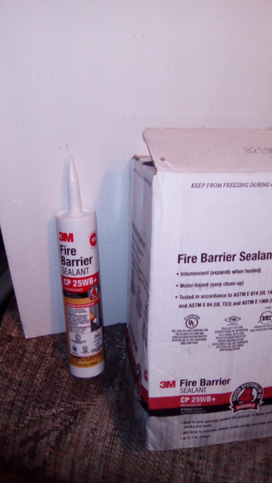 fire caulk 3m cp-25wb+ 10.1 fluid oz tubes-12 pack