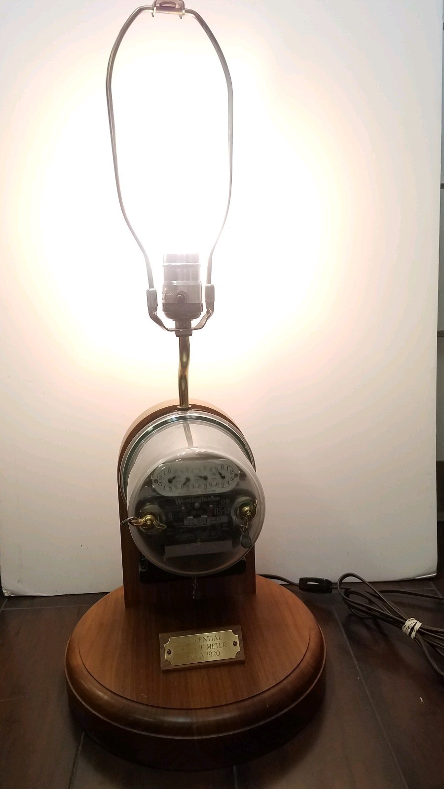 Westinghouse ELECTRIC WATTHOUR METER LAMP circa 1920 Steampunk Executive Gift