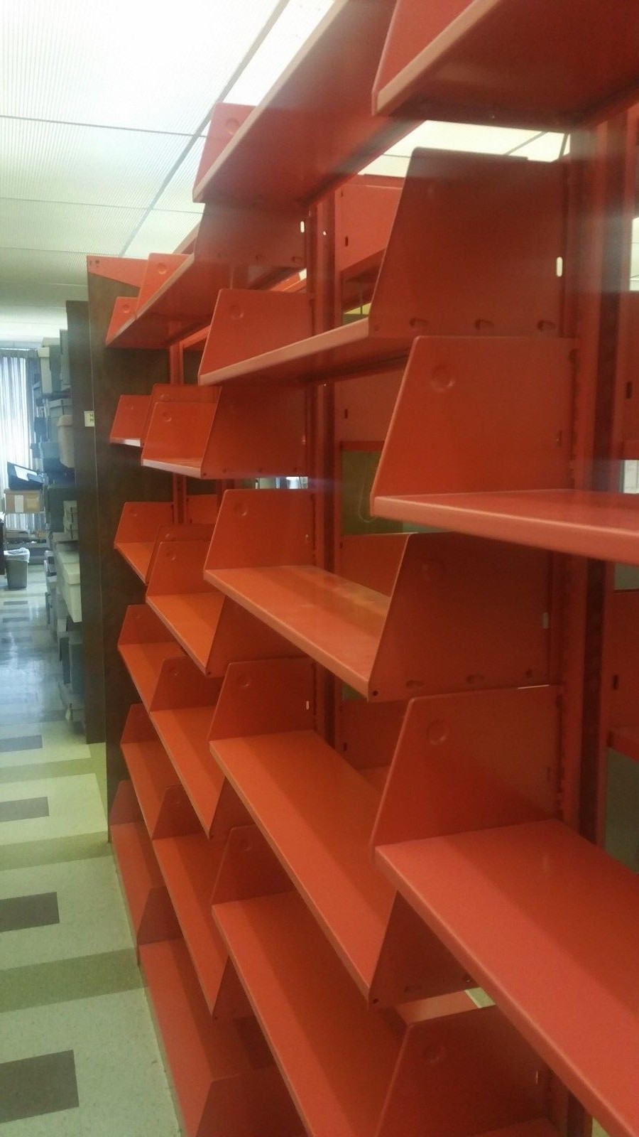 Library shelving metal double sided