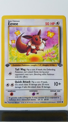 1ST EDITION Eevee 51/64 - NM - Jungle Pokemon Card - $2