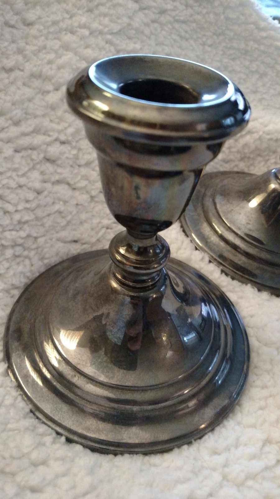 Vtg Antique Pair Gorham Silver Candle stick Holder YC 3000 Weighted table decor