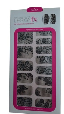 Dashing Diva Design FX Bling Nail 42 Appliques In 14 Different Sizes Black