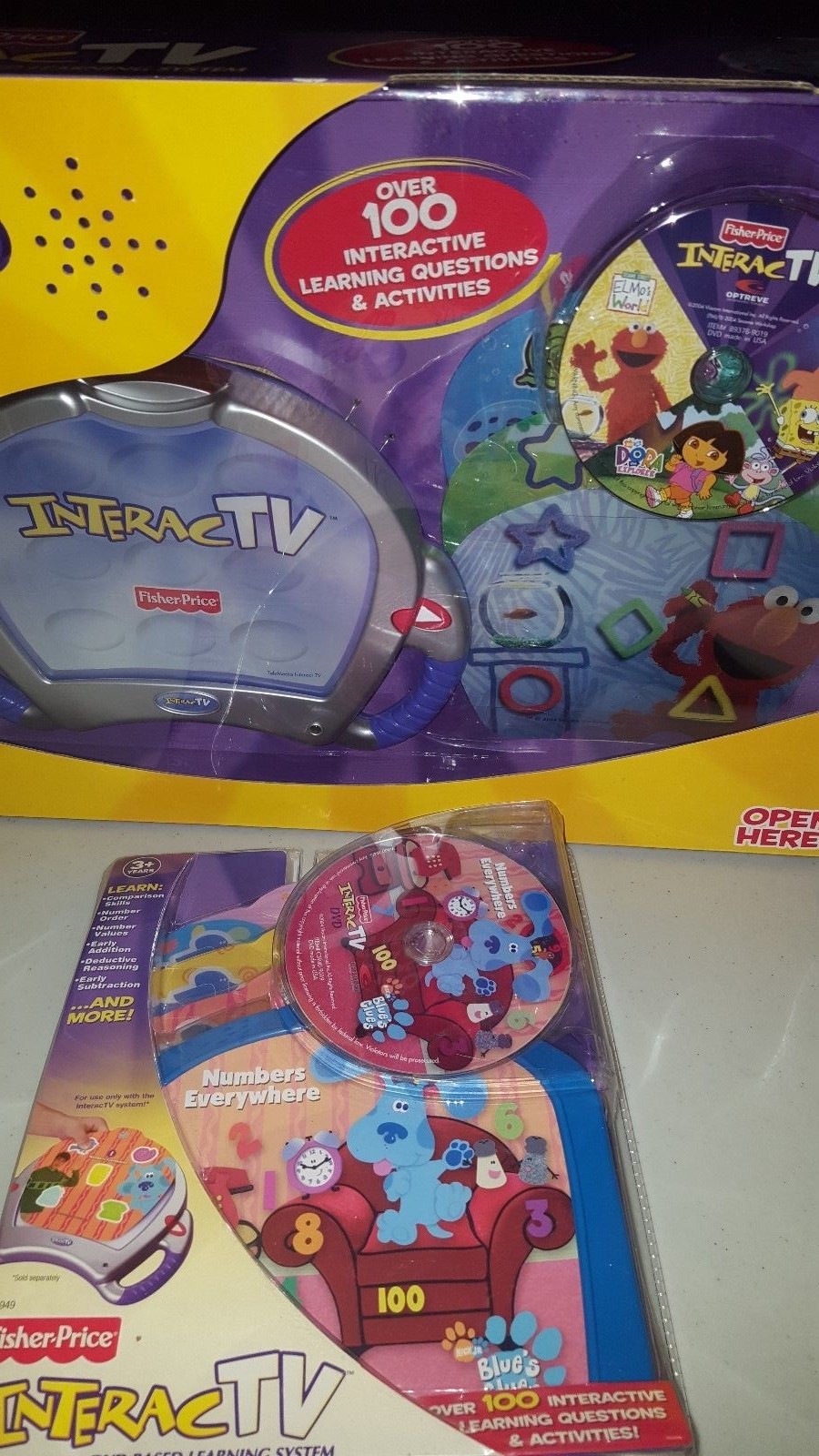 NEW Fisher Price INTERACTV DVD Based Learning System 2003 BLUES CLUES Dora ELMO
