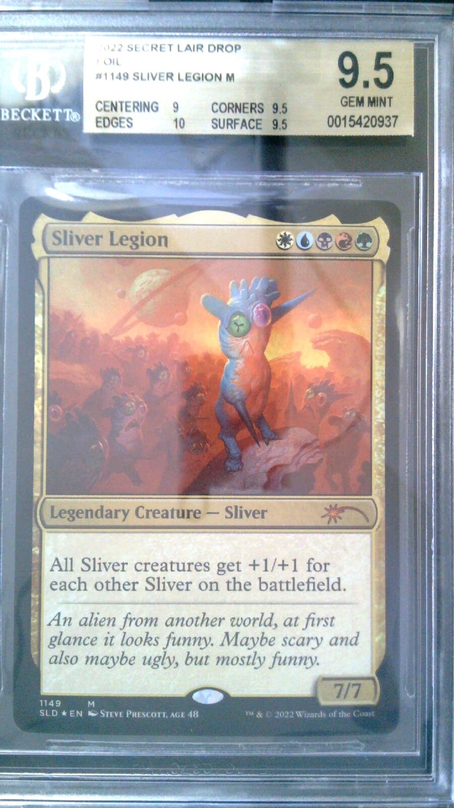 Sliver Legion Secret Lair Foil Edition MTG PSA BGS 9.5 gem Sliver Legion Secret Lair Foil Edition MTG PSA BGS 9.5 gem