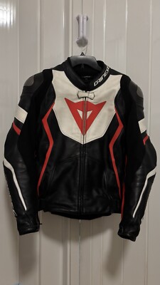 Dainese Avro 4 Leather Jacket Black/White/Red Size 50