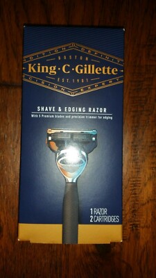 King C Gillette Shave and Edging Razor 1 Razor 2 Cartridges