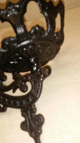 VTG Antique Victorian Cast Iron Oil Lamp Wall Sconce  Filigree NO Bracket 8 