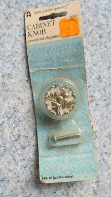 Vintage Ajax Provincial 994-20  Golden White  Handle Pull Cabinet Knob 1 