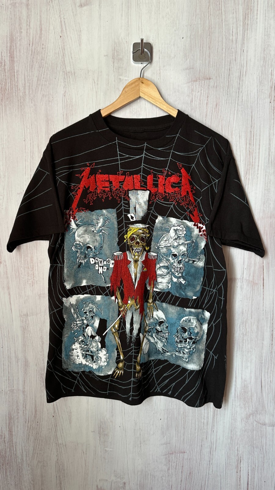 VINTAGE Metallica 1992 allover print Size L tee t-shirt