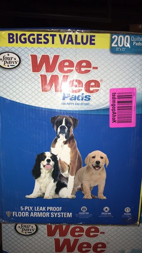 Four Paws Wee Wee Pet Training and Puppy Pads 200 Count 22 x 23 Pad Freeshipping