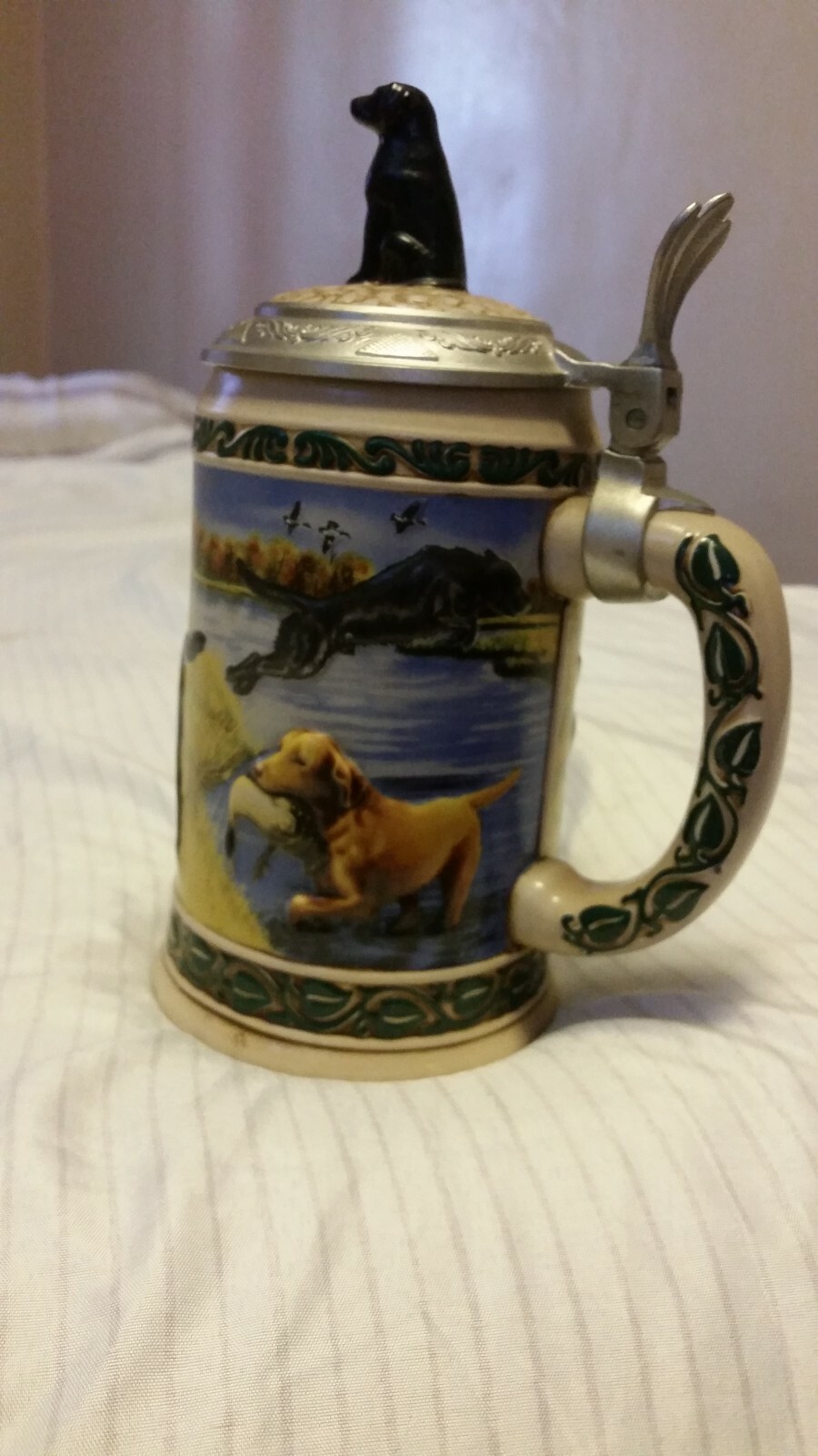 Vintage Budweiser Hunter's Companion Series Black Labrador Stein